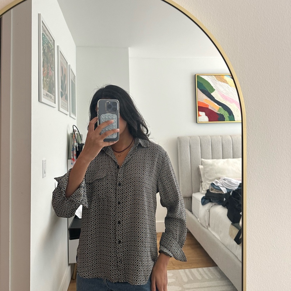 Geometric pattern work blouse